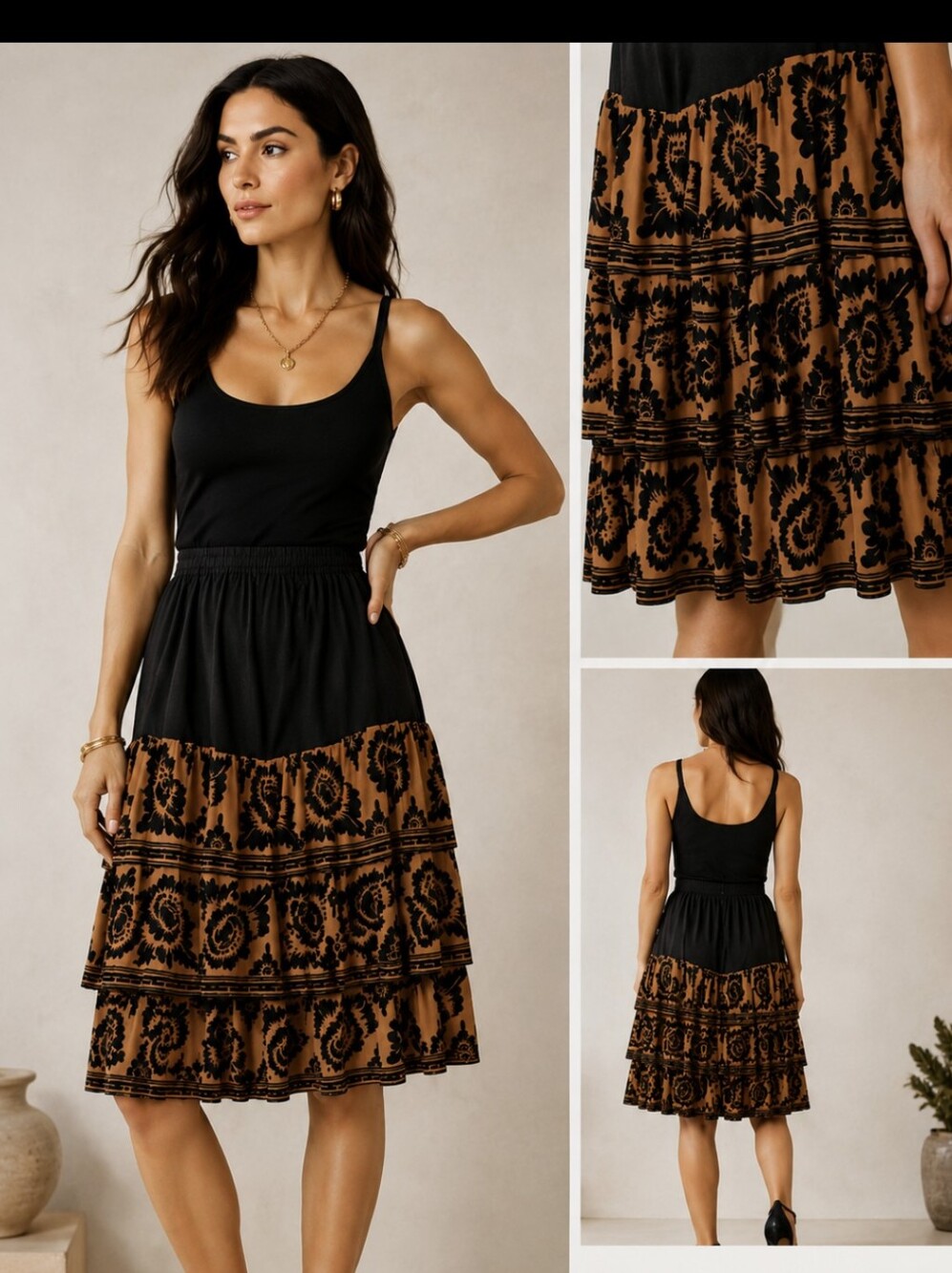 Vintage Diane von Furstenberg Tiered Skirt | Made in Italy | Rare Designer Piece